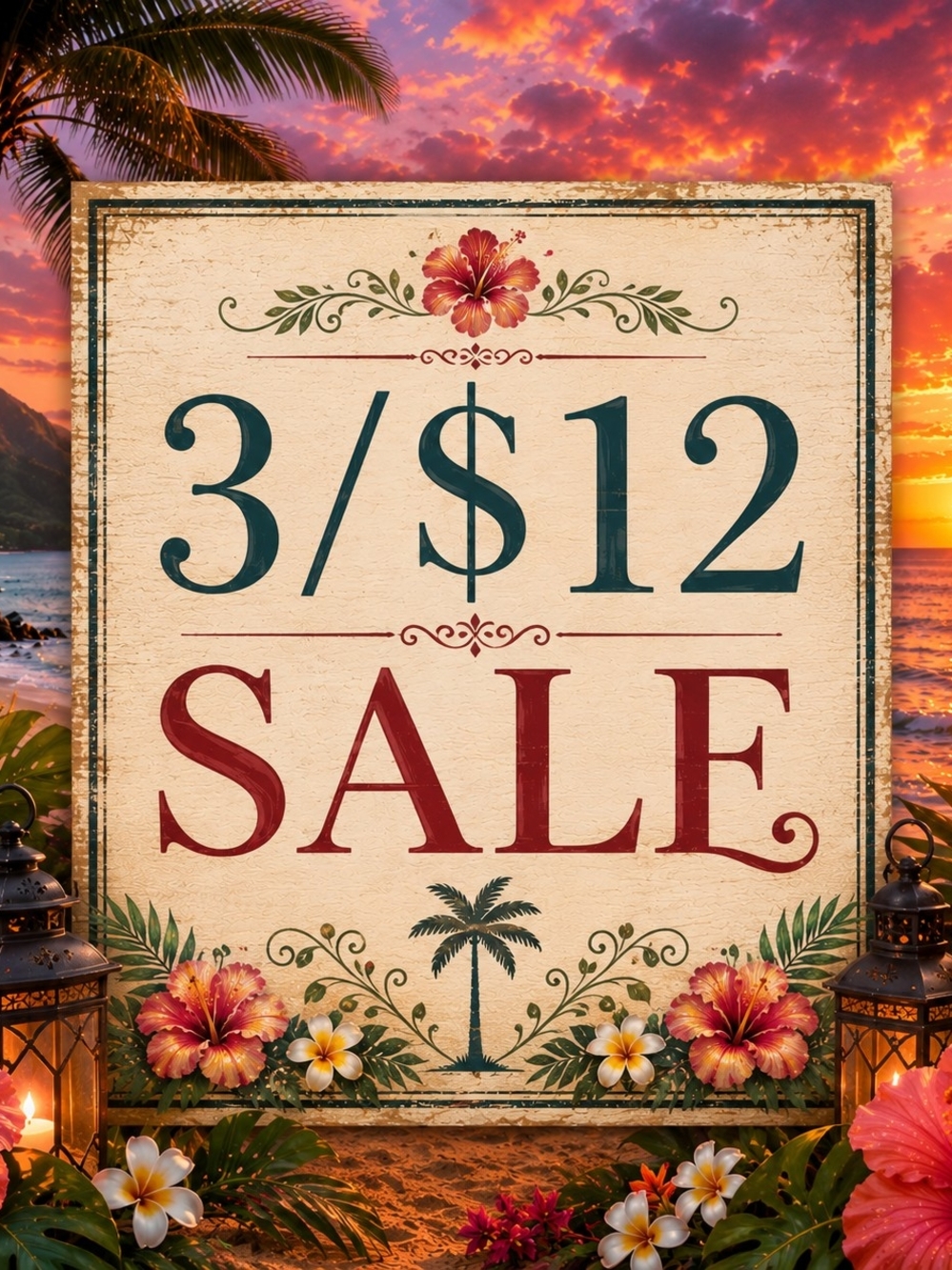 3/$12 SALE